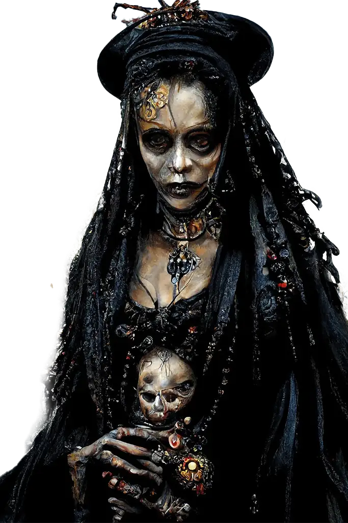 Maman Brigitte is de gemalin van Baron Samedi